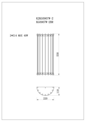 Бра из прозрачного стекла (латунь) K2KG0907W-2BR